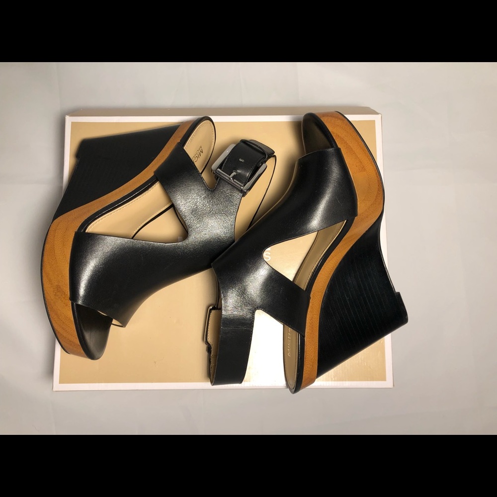 Michael Kors Josephine Black Wedge NEW SZ 7
